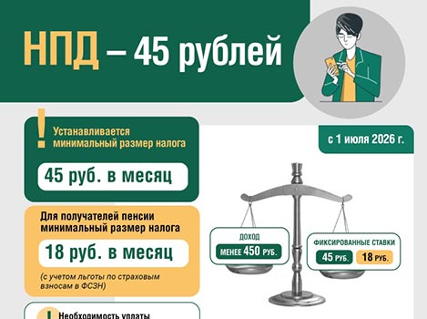Минимальный ежемесячный платеж с 1 июля 2026 года для плательщиков налога на профессиональный доход